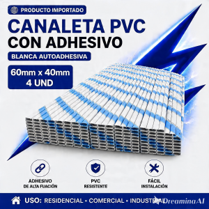 CANALETA DE PVC 60 x 40 C/ ADHESIVO – 04 UNID