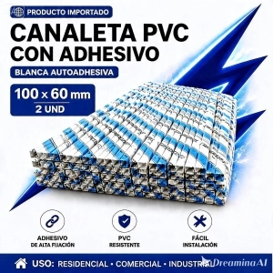 CANALETA DE PVC 100 x 60 C/ ADHESIVO – 02 UNID