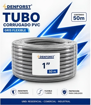 TUBO CORRUGADO PVC GRIS FLEXIBLE 1" X 50M 