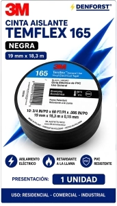 CINTA AISLANTE 3M TEMFLEX 165 NEGRA