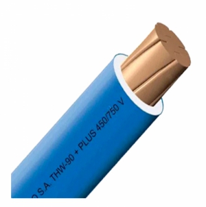 CABLE THW-90+PLUS 450/750V 10AWG AZUL INDECO