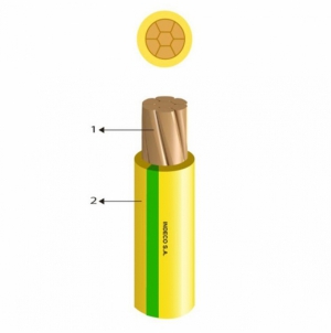 CONDUCTOR ELECTRICO 750V LIBRE HALOGENO 6MM2 AMAR/VERDE NHX-90